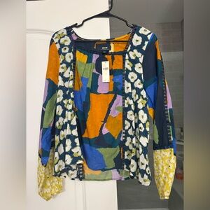Maeve by Anthropologie Mix Printed Blouse